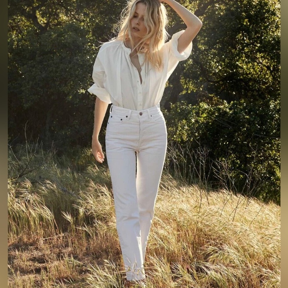 Doen Lady Jean in Optic White Size 31